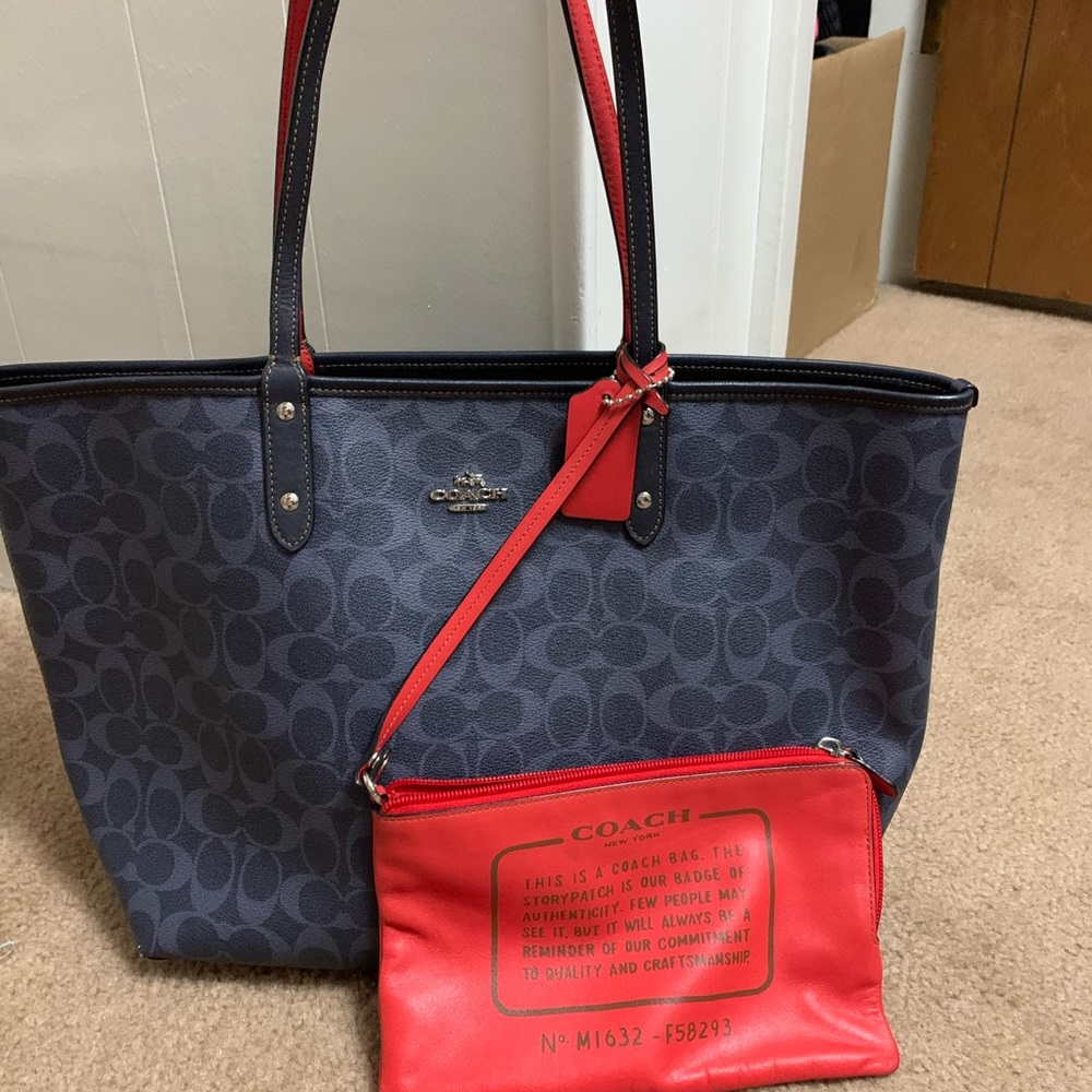 Coach reversible city tote